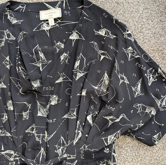 MOULINETTE SOUERS Anthropologie Origami Silk Dress sz 4 - Picture 3 of 8